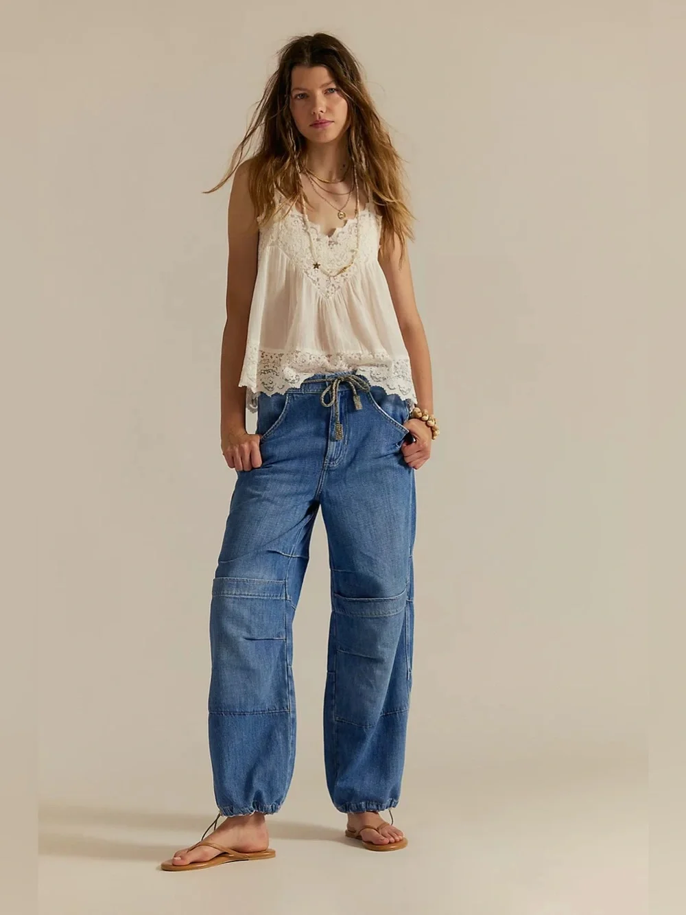 Free People We The Free Logan Cinched Cargo Jeans (no size tag) Fits Medium